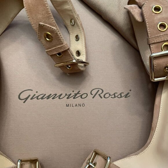 Gianvito Rossi Hayes Buckle Detail Heels Size 7.5 Tan - Picture 4 of 11